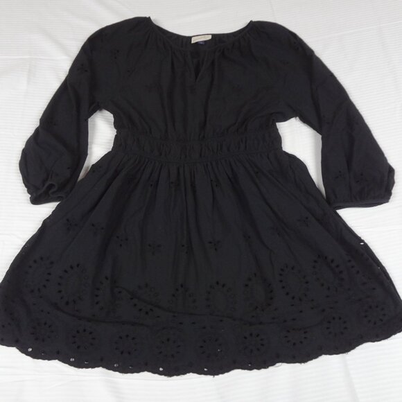 UNIVERSAL THREADS BLACK EYELET LACE MINI DRESS 3/4 SLEEVE WOMENS SIZE LARGE L255 - Picture 2 of 10